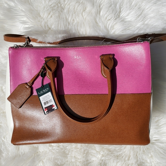 Ralph Lauren Newbury Double zip leather bag